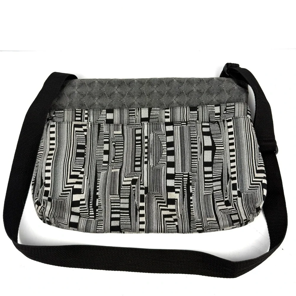 Maruca Messenger Bag Optic Beat Black Tapestry Handbag Handmade Colorado USA